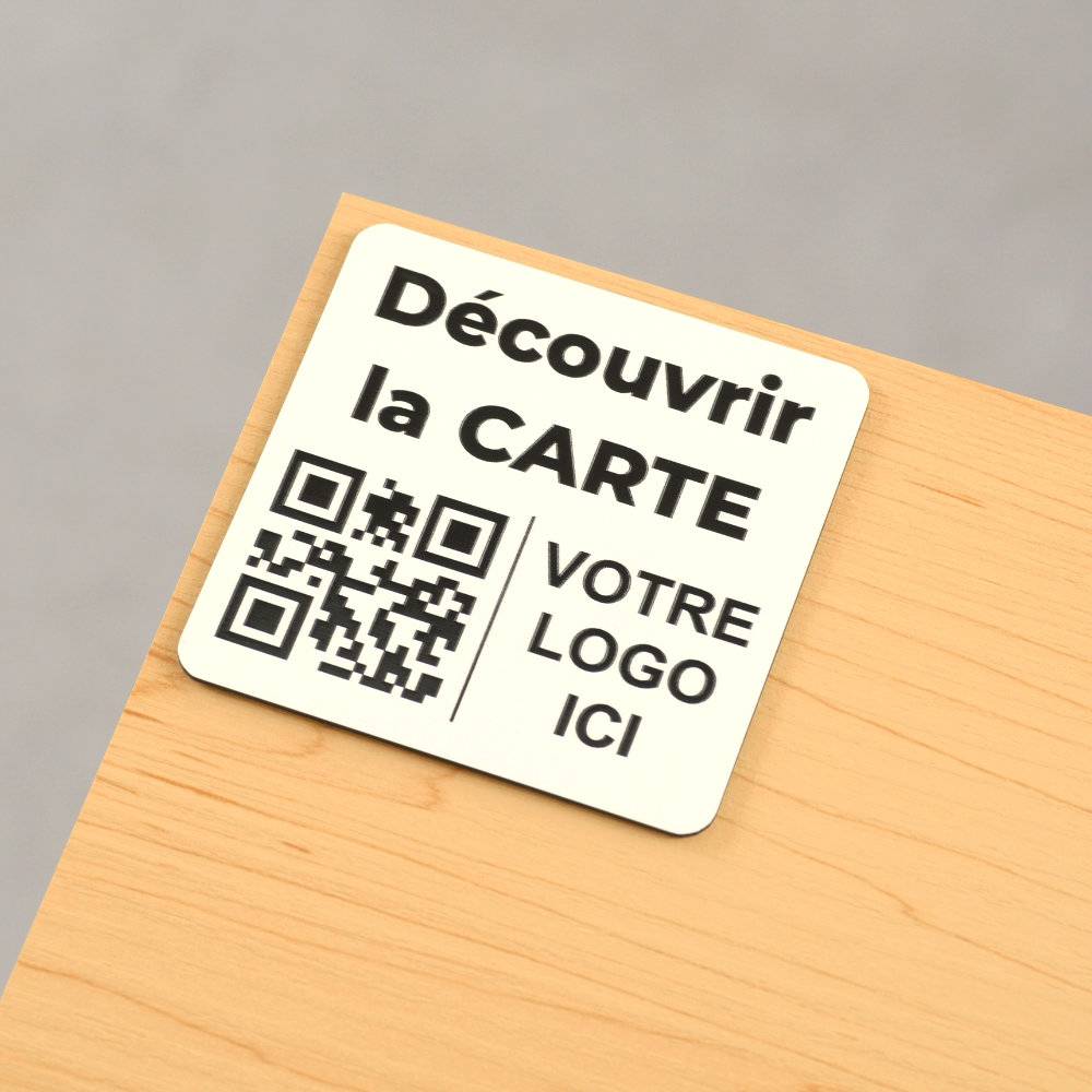 Plaque QR code avec logo blanc