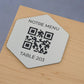 Plaque QR code hexagonal avec numéro de table argent 