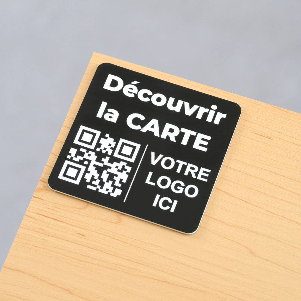 Plaque QR code avec logo noir