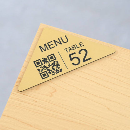 Plaque QR code d'angle avec numéro en or 