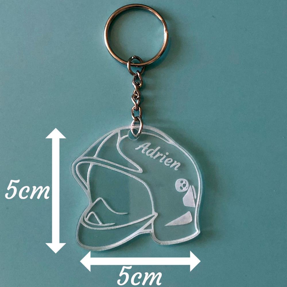 Porte clé casque de pompier cadeau sainte barbe personnalisé