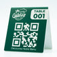 Chevalet QR code menu restaurant avec logo et numéro de table en vert